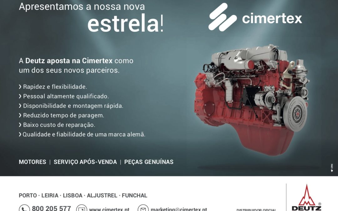 A Cimertex foi nomeada representante oficial em Portugal dos motores DEUTZ